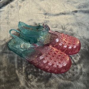 Kids Glitter Jelly Sandals - Pink and Blue